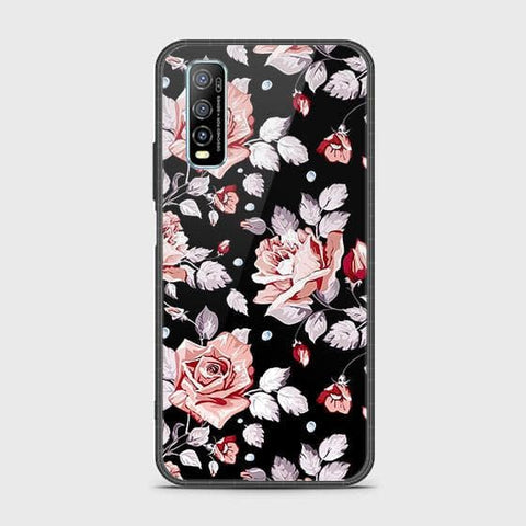 Vivo Y70s Cover - Floral Series - HQ Ultra Shine Premium Infinity Glass Soft Silicon Borders Case