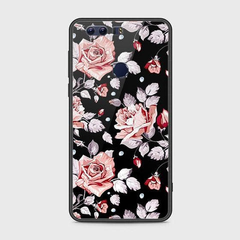 Huawei Honor 8 Cover - Floral Series - HQ Ultra Shine Premium Infinity Glass Soft Silicon Borders Case