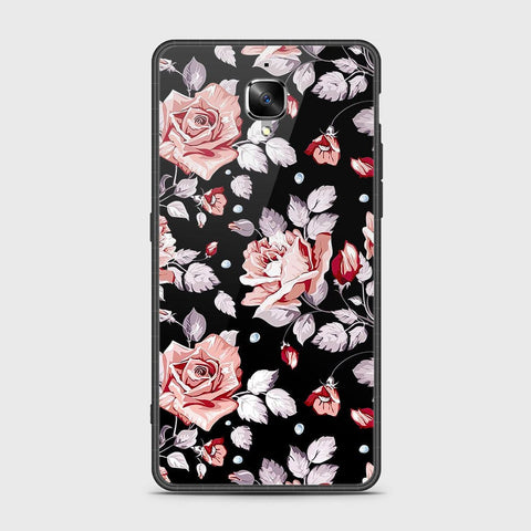 OnePlus 3 Cover- Floral Series - HQ Ultra Shine Premium Infinity Glass Soft Silicon Borders Case