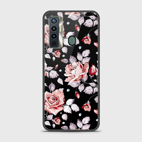 Tecno Camon 17 Cover - Floral Series - HQ Ultra Shine Premium Infinity Glass Soft Silicon Borders Case