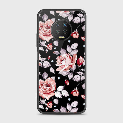 Infinix Note 7 Cover- Floral Series - HQ Ultra Shine Premium Infinity Glass Soft Silicon Borders Case