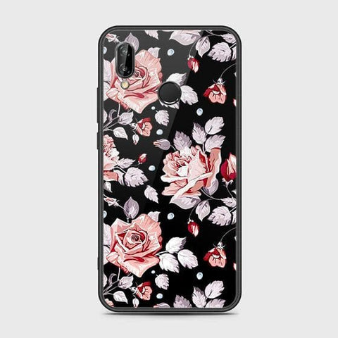 Huawei P20 Lite 2019 Cover - Floral Series - HQ Ultra Shine Premium Infinity Glass Soft Silicon Borders Case