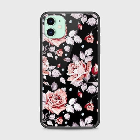 iPhone 11 Cover - Floral Series - HQ Ultra Shine Premium Infinity Glass Soft Silicon Borders Case