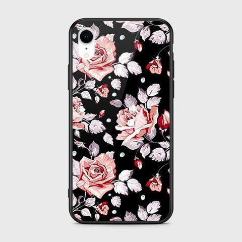iPhone XR Cover - Floral Series - HQ Ultra Shine Premium Infinity Glass Soft Silicon Borders Case