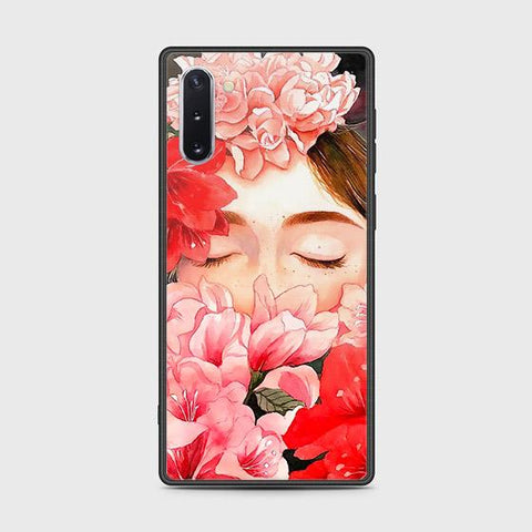Samsung Galaxy Note 10 Cover - Floral Series - HQ Ultra Shine Premium Infinity Glass Soft Silicon Borders Case