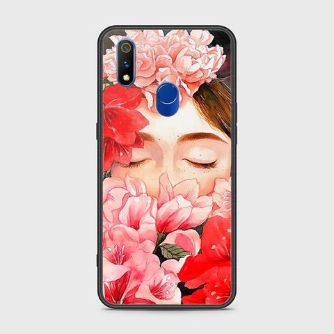 Realme 3 Pro Cover - Floral Series - HQ Ultra Shine Premium Infinity Glass Soft Silicon Borders Case