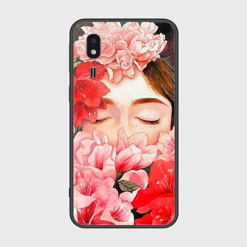 Samsung Galaxy A2 Core Cover - Floral Series - HQ Ultra Shine Premium Infinity Glass Soft Silicon Borders Case