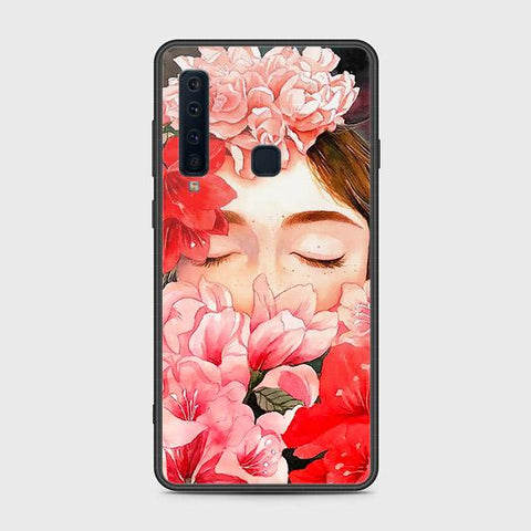 Samsung Galaxy A9 2018 Cover - Floral Series - HQ Ultra Shine Premium Infinity Glass Soft Silicon Borders Case