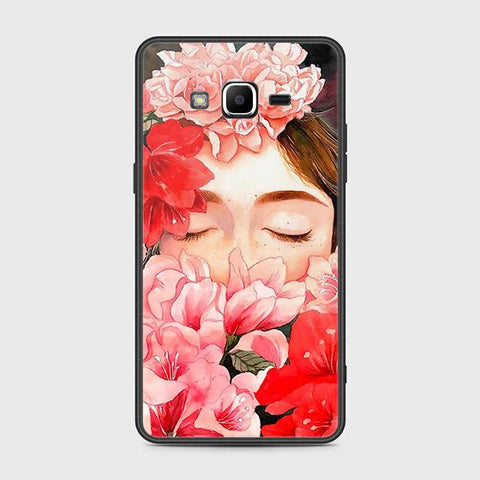 Samsung Galaxy J2 Prime Cover - Floral Series - HQ Ultra Shine Premium Infinity Glass Soft Silicon Borders Case