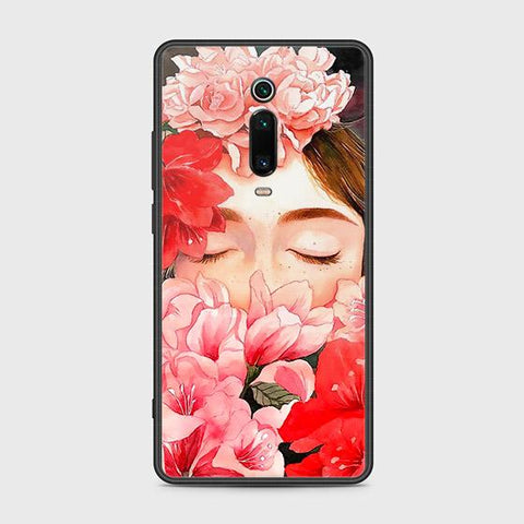 Xiaomi Mi 9T Cover - Floral Series - HQ Ultra Shine Premium Infinity Glass Soft Silicon Borders Case