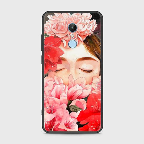 Xiaomi Redmi 5 Cover - Floral Series - HQ Ultra Shine Premium Infinity Glass Soft Silicon Borders Case