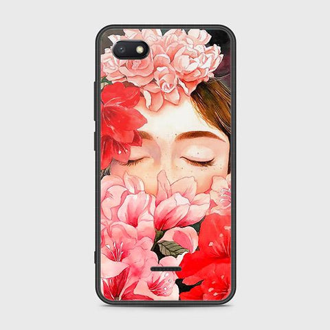 Xiaomi Redmi 6A Cover - Floral Series - HQ Ultra Shine Premium Infinity Glass Soft Silicon Borders Case