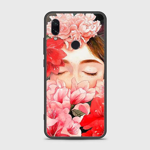 Xiaomi Redmi Note 7 Cover - Floral Series - HQ Ultra Shine Premium Infinity Glass Soft Silicon Borders Case