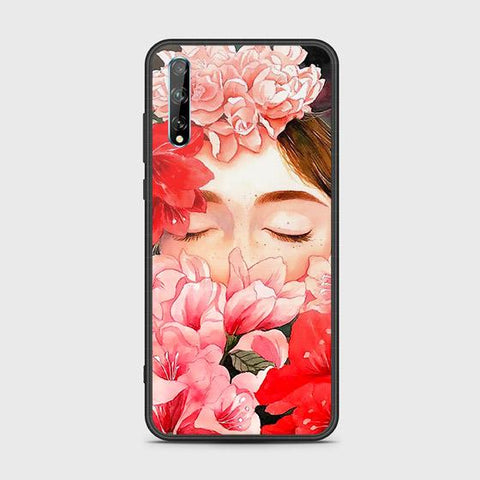 Huawei Y8p Cover - Floral Series - HQ Ultra Shine Premium Infinity Glass Soft Silicon Borders Case