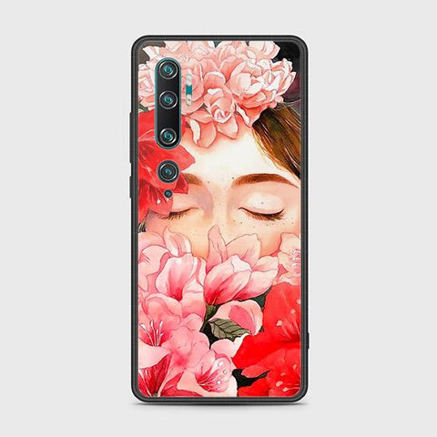 Xiaomi Mi Note 10 Cover - Floral Series - HQ Ultra Shine Premium Infinity Glass Soft Silicon Borders Case