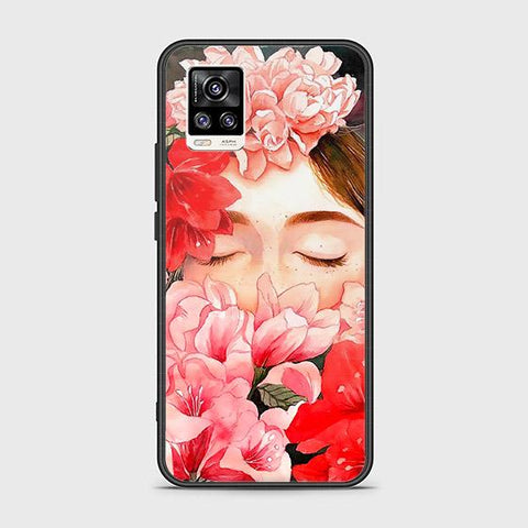Vivo V20 Cover - Floral Series - HQ Ultra Shine Premium Infinity Glass Soft Silicon Borders Case