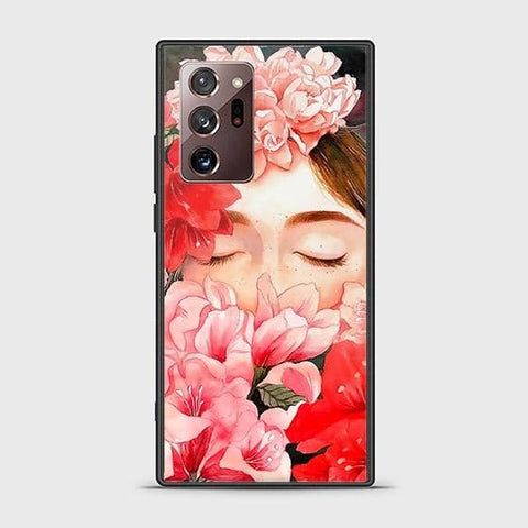 Samsung Galaxy Note 20 Ultra Cover - Floral Series - HQ Ultra Shine Premium Infinity Glass Soft Silicon Borders Case