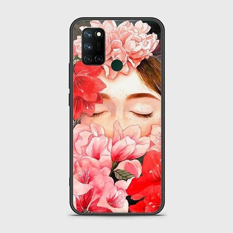 Realme C17 Cover - Floral Series - HQ Ultra Shine Premium Infinity Glass Soft Silicon Borders Case