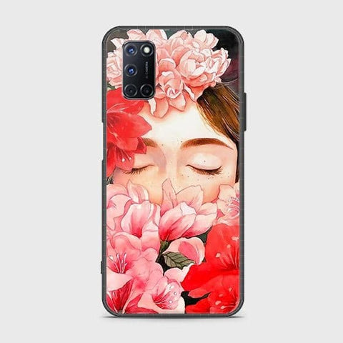 Oppo A92 Cover - Floral Series - HQ Ultra Shine Premium Infinity Glass Soft Silicon Borders Case