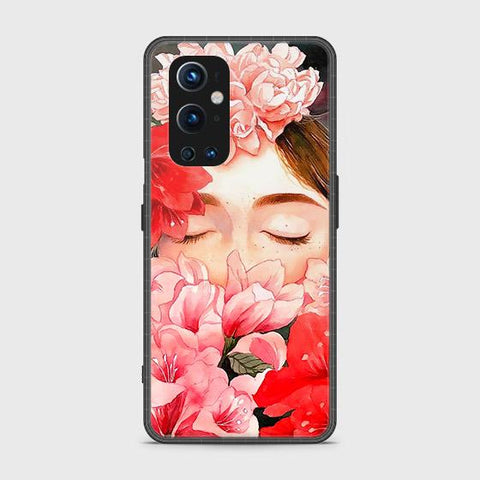 Oneplus 9 Pro Cover - Floral Series - HQ Ultra Shine Premium Infinity Glass Soft Silicon Borders Case