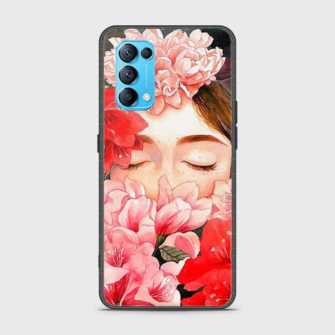 Oppo Reno 5 5G Cover - Floral Series - HQ Ultra Shine Premium Infinity Glass Soft Silicon Borders Case