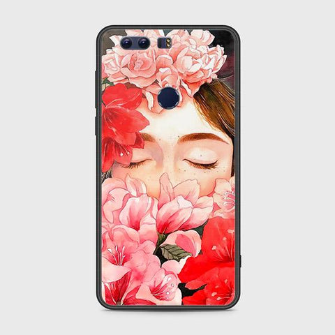 Huawei Honor 8 Cover - Floral Series - HQ Ultra Shine Premium Infinity Glass Soft Silicon Borders Case