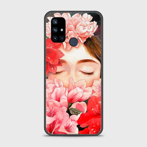 OnePlus Nord N10 5G Cover- Floral Series - HQ Ultra Shine Premium Infinity Glass Soft Silicon Borders Case