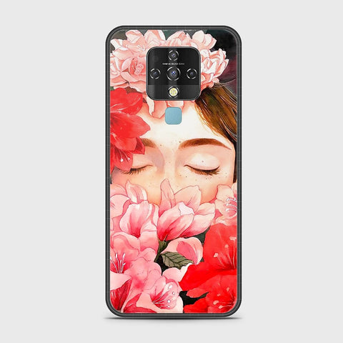 Tecno Camon 16 Cover - Floral Series - HQ Ultra Shine Premium Infinity Glass Soft Silicon Borders Case