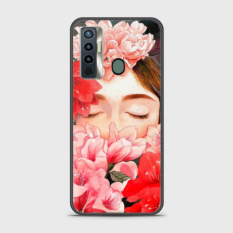 Tecno Camon 17 Cover - Floral Series - HQ Ultra Shine Premium Infinity Glass Soft Silicon Borders Case