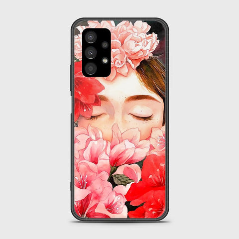 Samsung Galaxy A13 4G Cover- Floral Series - HQ Ultra Shine Premium Infinity Glass Soft Silicon Borders Case