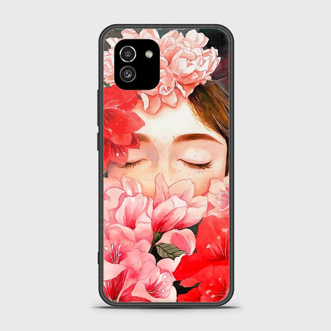 Samsung Galaxy A03 Cover- Floral Series - HQ Ultra Shine Premium Infinity Glass Soft Silicon Borders Case