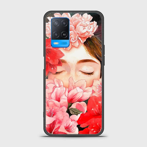 Oppo A54 4G Cover- Floral Series - HQ Ultra Shine Premium Infinity Glass Soft Silicon Borders Case