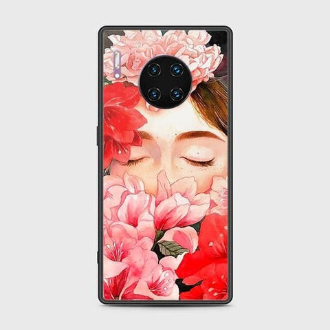 Huawei Mate 30 Pro Cover - Floral Series - HQ Ultra Shine Premium Infinity Glass Soft Silicon Borders Case