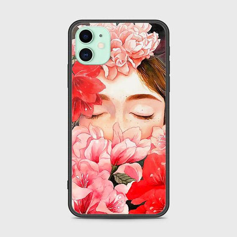 iPhone 11 Cover - Floral Series - HQ Ultra Shine Premium Infinity Glass Soft Silicon Borders Case