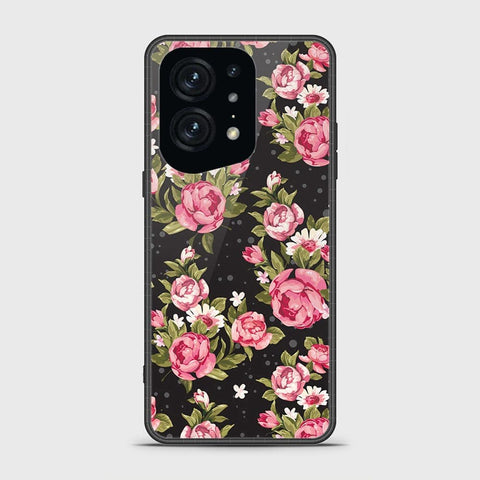 Oppo Find X5 Pro Cover - Floral Series - HQ Ultra Shine Premium Infinity Glass Soft Silicon Borders Case