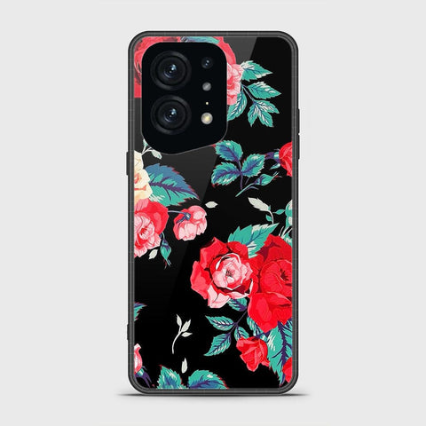 Oppo Find X5 Pro Cover - Floral Series - HQ Ultra Shine Premium Infinity Glass Soft Silicon Borders Case