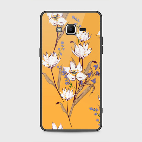 Samsung Galaxy Grand Prime Cover- Floral Series - HQ Ultra Shine Premium Infinity Glass Soft Silicon Borders Case