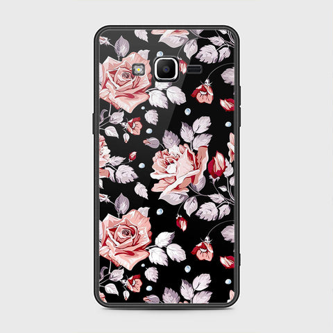 Samsung Galaxy Grand Prime Cover- Floral Series - HQ Ultra Shine Premium Infinity Glass Soft Silicon Borders Case