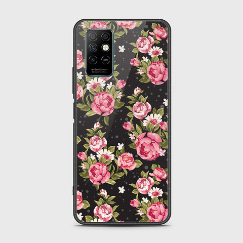 Infinix Note 8i Cover- Floral Series - HQ Ultra Shine Premium Infinity Glass Soft Silicon Borders Case