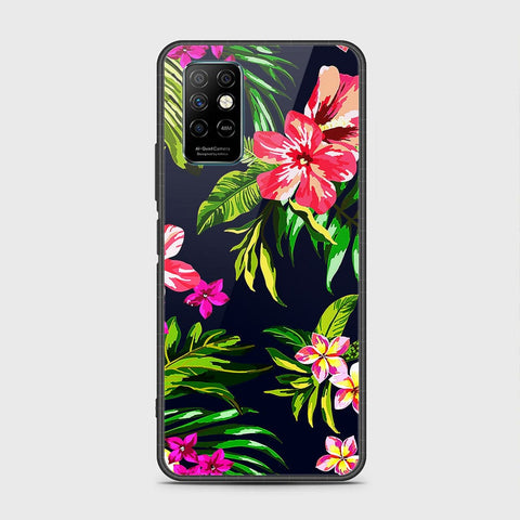 Infinix Note 8i Cover- Floral Series - HQ Ultra Shine Premium Infinity Glass Soft Silicon Borders Case