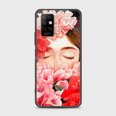 Infinix Note 8i Cover- Floral Series - HQ Ultra Shine Premium Infinity Glass Soft Silicon Borders Case