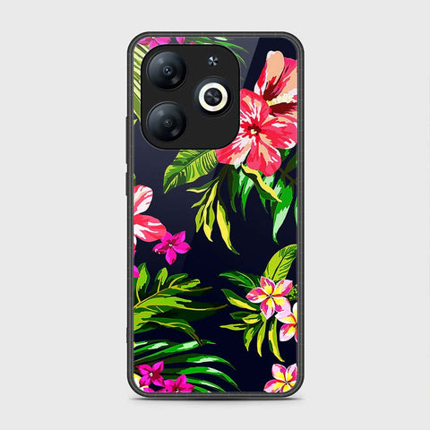 Infinix Smart 8 Pro Cover- Floral Series - HQ Ultra Shine Premium Infinity Glass Soft Silicon Borders Case