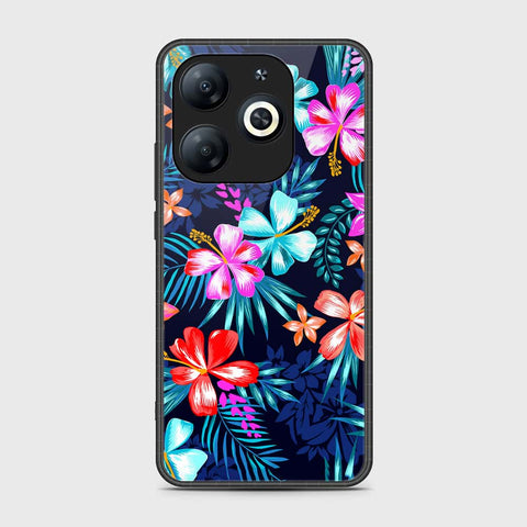 Tecno Pop 8 Cover- Floral Series - HQ Ultra Shine Premium Infinity Glass Soft Silicon Borders Case