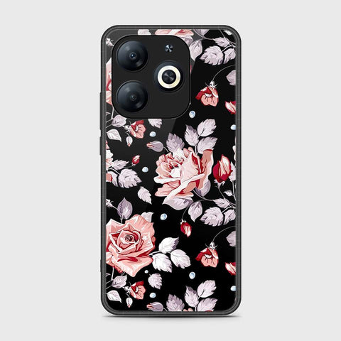 Infinix Smart 8 Pro Cover- Floral Series - HQ Ultra Shine Premium Infinity Glass Soft Silicon Borders Case