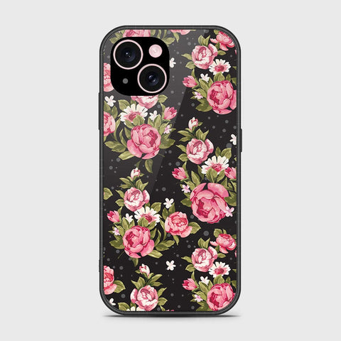 iPhone 15 Plus Cover- Floral Series - HQ Ultra Shine Premium Infinity Glass Soft Silicon Borders Case