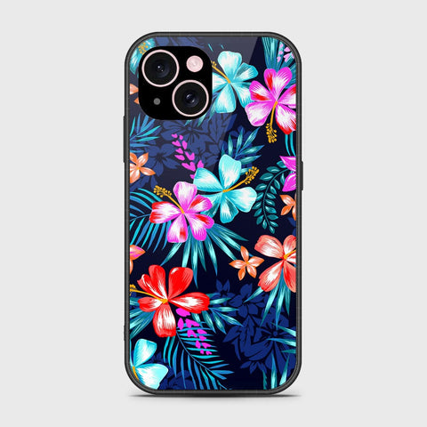 iPhone 15 Plus Cover- Floral Series - HQ Ultra Shine Premium Infinity Glass Soft Silicon Borders Case