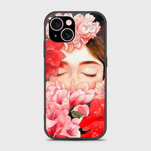 iPhone 15 Plus Cover- Floral Series - HQ Ultra Shine Premium Infinity Glass Soft Silicon Borders Case