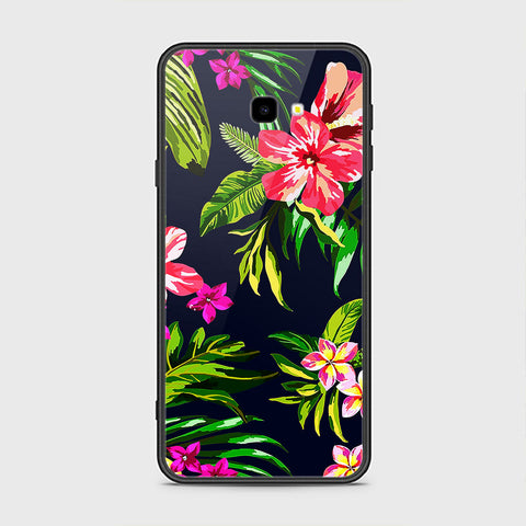 Samsung Galaxy J4 Plus Cover- Floral Series - HQ Ultra Shine Premium Infinity Glass Soft Silicon Borders Case