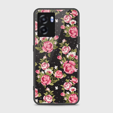 Oppo A56s Cover- Floral Series - HQ Ultra Shine Premium Infinity Glass Soft Silicon Borders Case