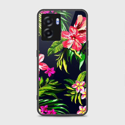 Oppo A57 5G Cover- Floral Series - HQ Ultra Shine Premium Infinity Glass Soft Silicon Borders Case